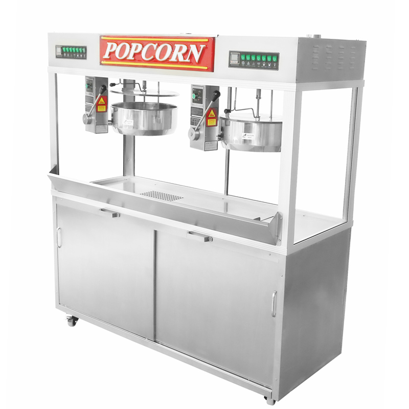 Δίδυμος ημι-κλειστός 6 'Cabinet Popcorn Machine για 48 oz αναρτημένη διπλή παρτίδα