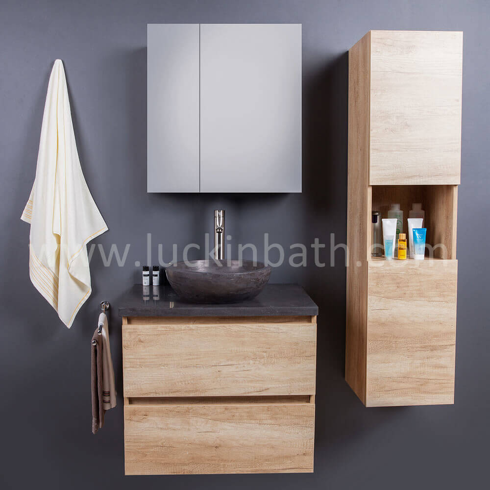 Luckenbach ξύλο ματιά στο ντουλάπι μπάνιο 70 με νεροχύτη "Pearl"
