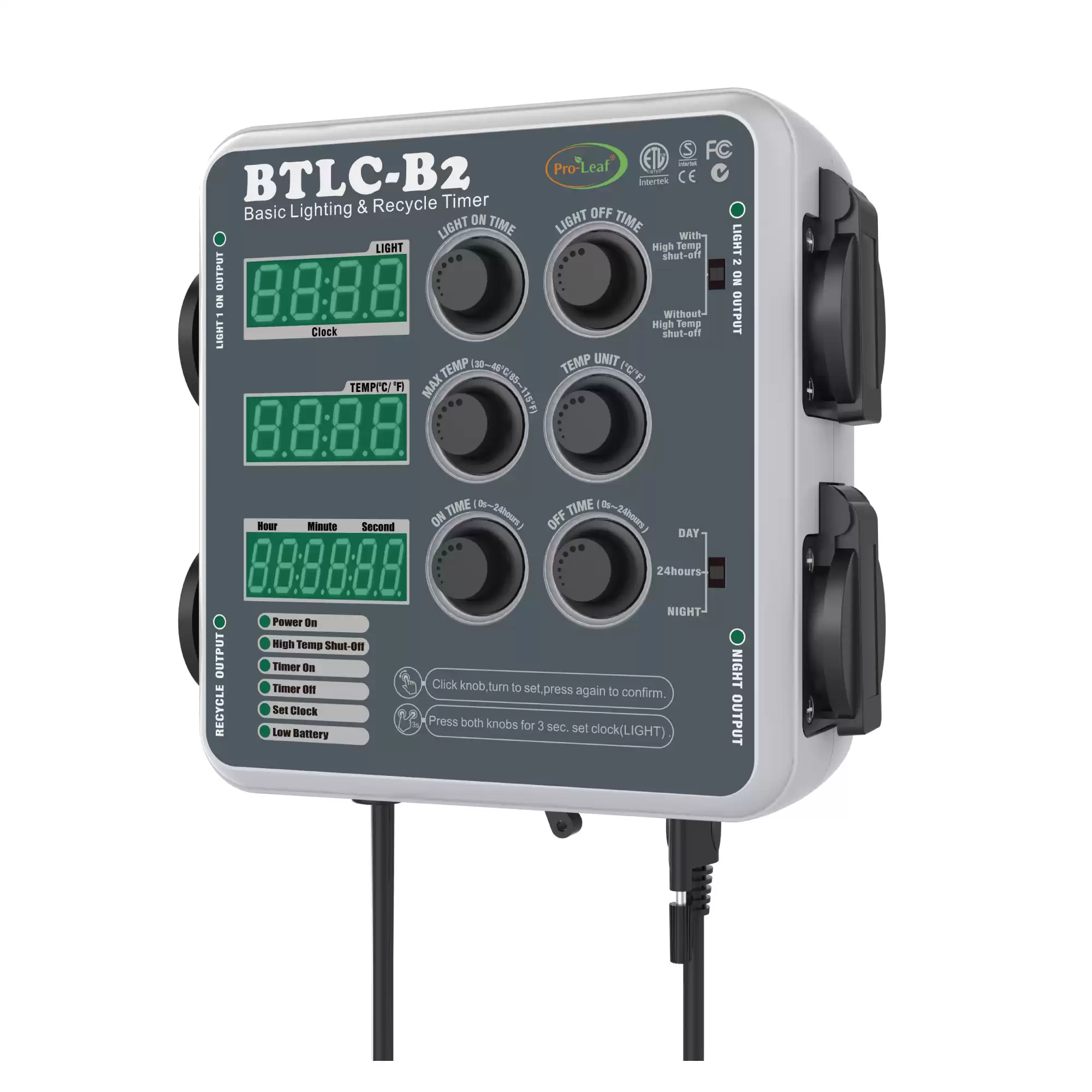 BTLC-B2 Ψηφιακός φωτισμός και ελεγκτής χρονοδιακόπτη ανακύκλωσης