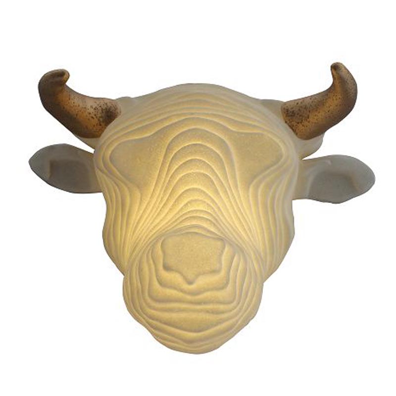 Γλυπτική Light Light Animal Head Light Head of Animal Decorative Luminaires Cow Head Wall LED BACK BACK