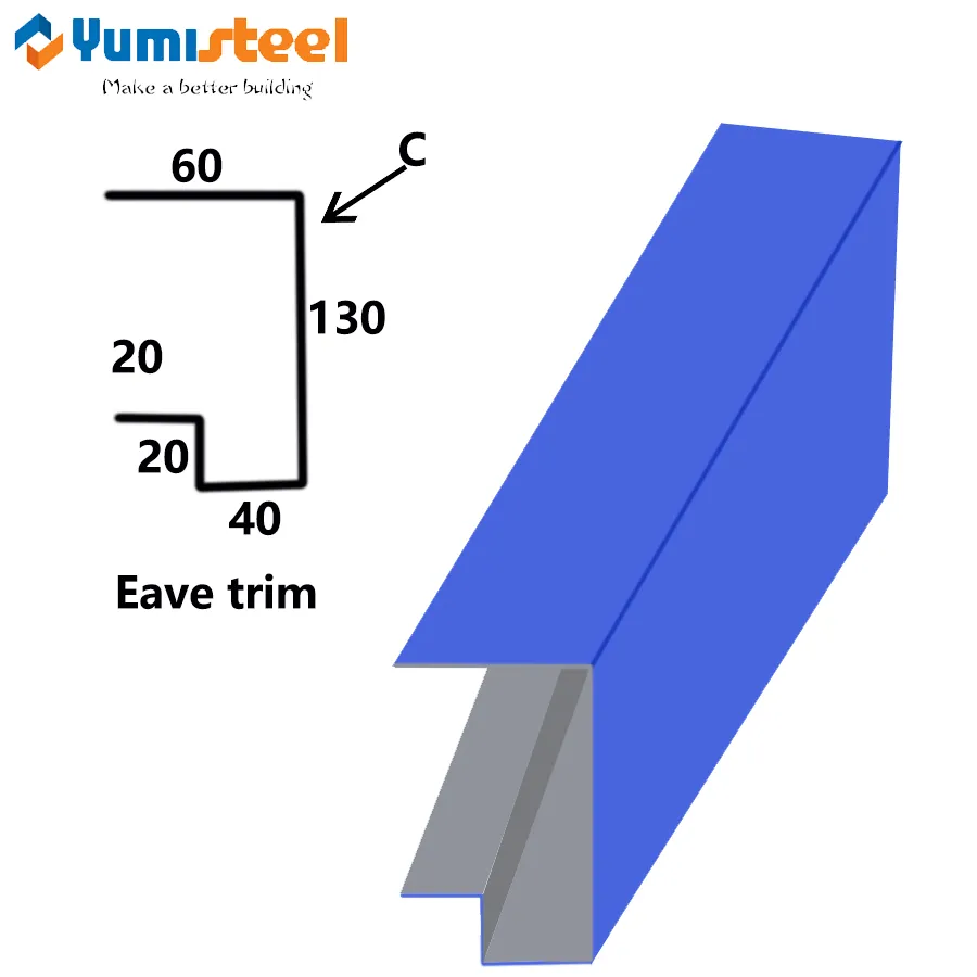 Metal Eave Trim και Gable Αναβοσβήνει για διακόσμηση σύνδεσης τοίχου και οροφής