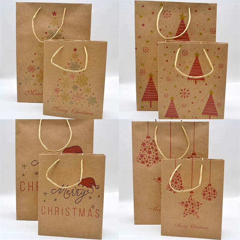 Τσάντα χαρτιού Kraft με σχεδιασμό Χριστουγέννων