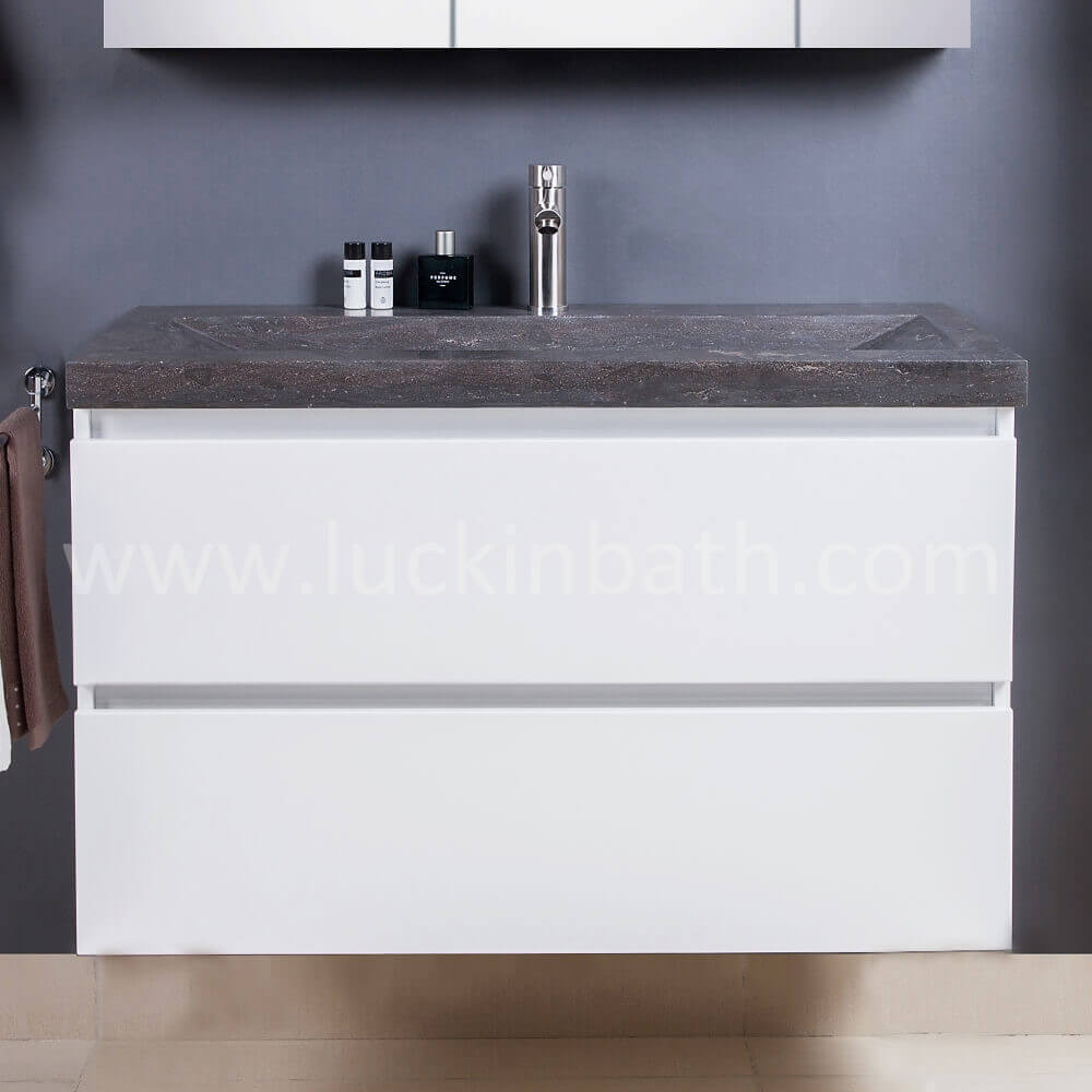LuckinBath Glossy White Main Cabinet 100 με λεκάνη "Μαυροβούνιο"