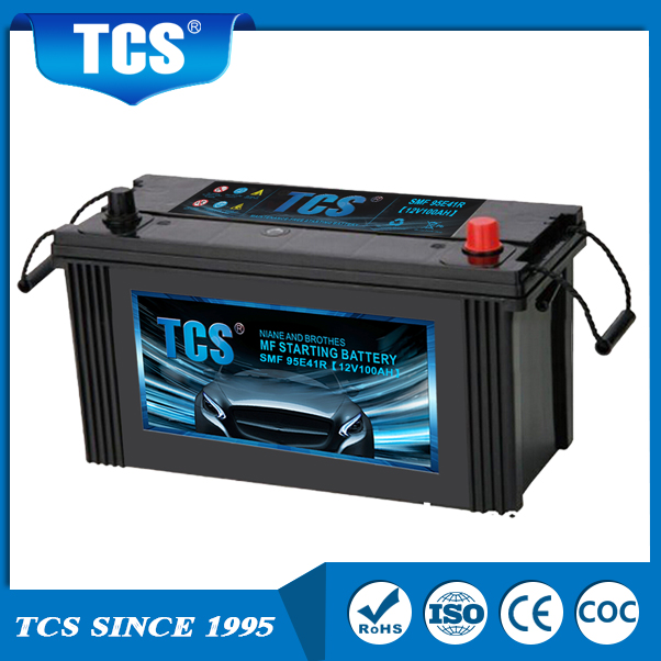 TCS σφραγισμένη συντήρηση δωρεάν μπαταρία αυτοκινήτου 95e41R μπαταρία οξέος μολύβδου