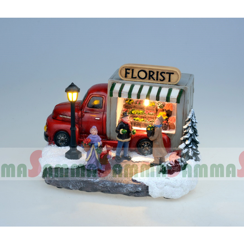 LED φωτισμένο φορτηγό ανθοπωλείο Χριστουγεννιάτικη διακόσμηση