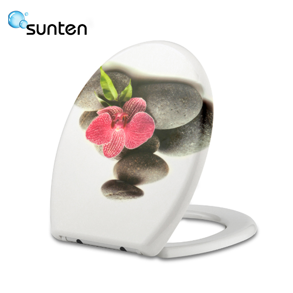 Sunten Stone Flower Printed Covers Seat τουαλέτας