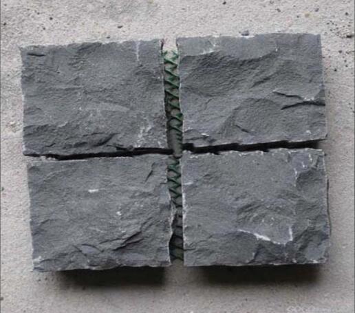 Φυσική Μαύρη Basalt Driveway Paving Stone / Cobble Stone Cubes 10x10x5