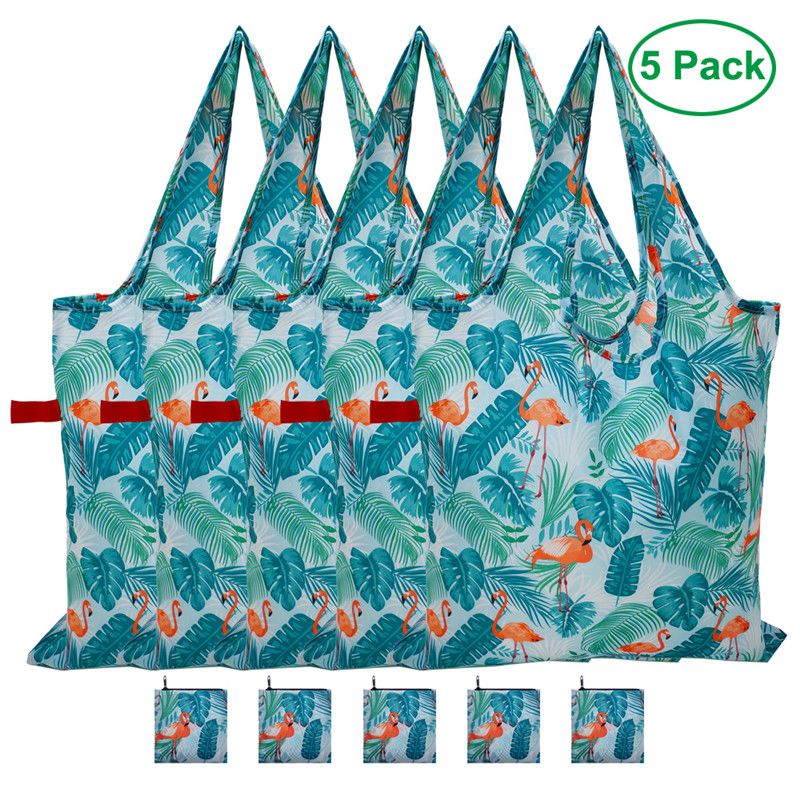 Μεγάλη χωρητικότητα Ανθεκτικές επαναχρησιμοποιούμενες χαριτωμένες τσάντες παντοπωλείων 5 πακέτα