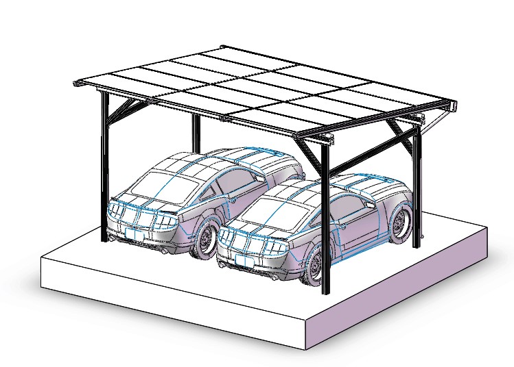 Αδιάβροχο σύστημα στερέωσης Solar Carport