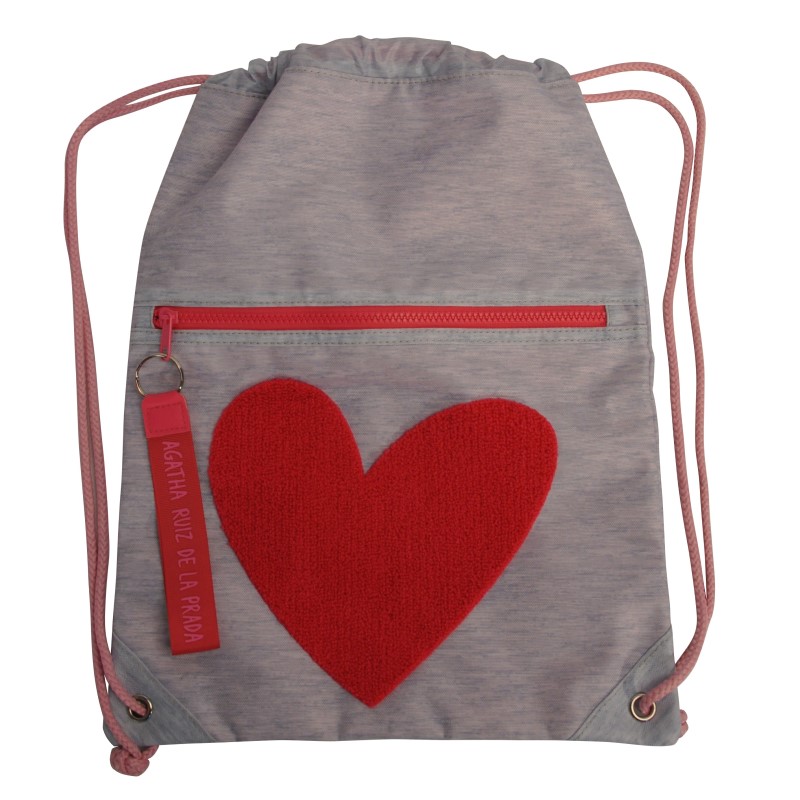 OEM Drawstring Backpack |Αναστρέψιμη αθλητική τσάντα γυμναστικής για γυναίκες άνδρες παιδιά |Εξωτερική daypack με κεντήματα σε σχήμα καρδιάς