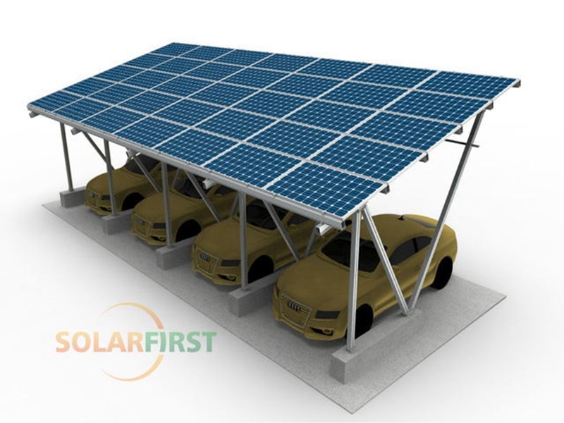 Αλουμίνιο ανοδιωμένο Solar Carport έδαφος τοποθέτησης για ηλιακή ενέργεια