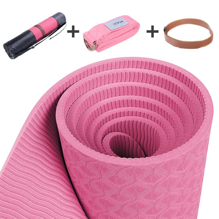 Υψηλής ποιότητας ανθεκτική φθηνή τιμή ροζ TPE Yoga Mat Roll