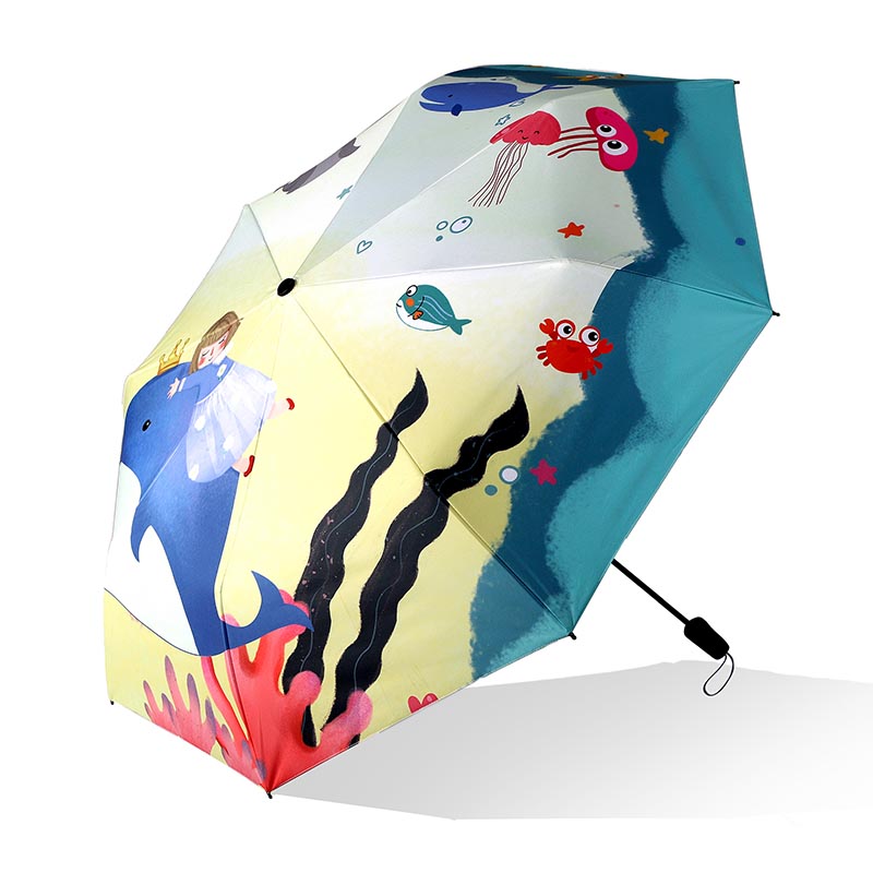 Προσαρμοσμένη γυναίκα ισχυρή 3 πτυσσόμενη ομπρέλα
