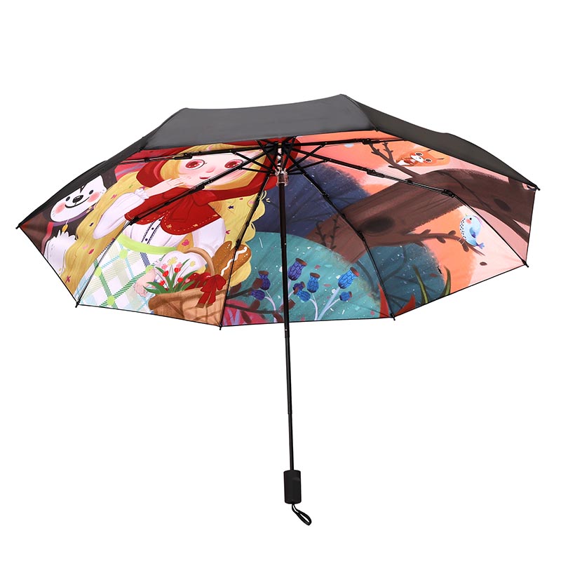 Cartoon Pattern Εκτύπωση Ταξίδι UV Αναδιπλούμενη ομπρέλες βροχής