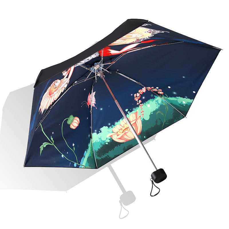 Cartoon Windproof Folding ομπρέλα σε όλο το πλήκτρο Print 6 Panels