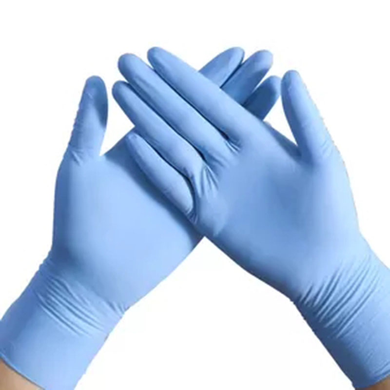 100 τεμάχια/κουτί χονδρικής κατασκευής μίας χρήσης μπλε γάντια νιτρρίίων ιατρική σκόνη ελεύθερη
