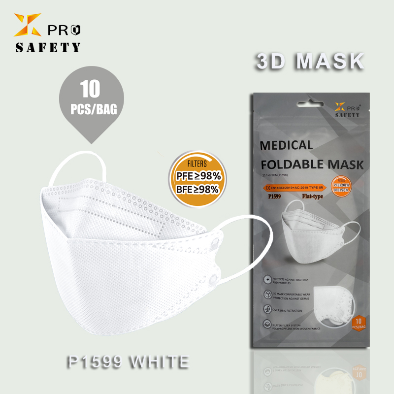 Εργοστασιακή Άμεση Πώληση υψηλής προστασίας 10 τμχ/τσάντα Λευκή μάσκα αναπνευστήρα προσώπου για ενήλικες Dust Εφαρμογή μη υφασμένης τρισδιάστατης στερεοσκοπικής μάσκας