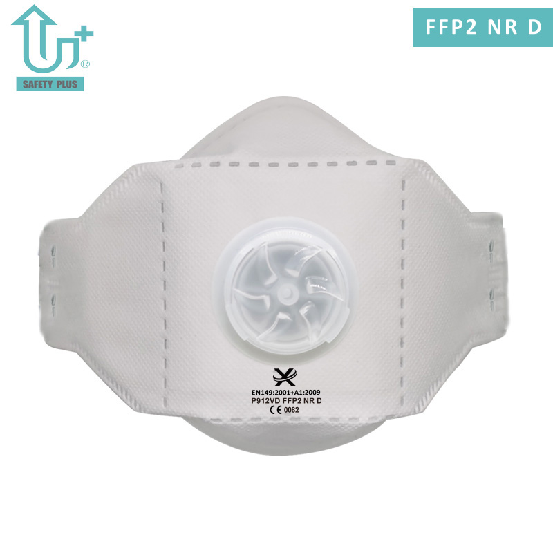 Προστατευτική αντιρρυπαντική ρυθμιζόμενη σχεδίαση κλιπ μύτης από αλουμίνιο στατικό βαμβάκι FFP2 Nr D Βαθμολογία φίλτρου Αναδιπλούμενη προστατευτική μάσκα αναπνευστήρα προσώπου