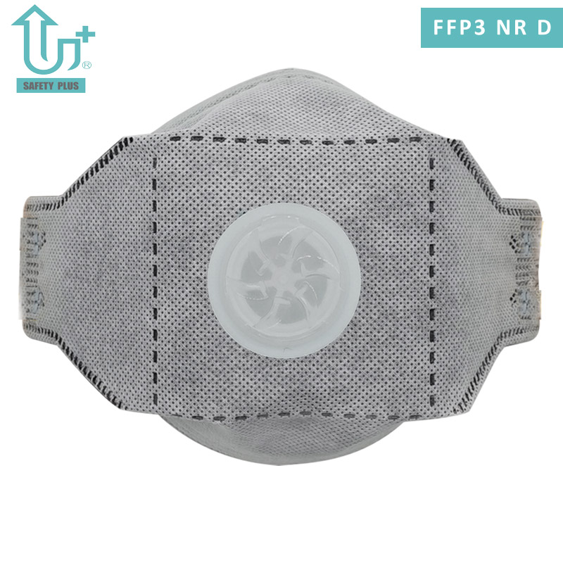 Ρυθμιζόμενος σχεδιασμός κλιπ μύτης από αλουμίνιο στατικό βαμβακερό δολομίτη δοκιμή FFP3 Nr D Βαθμολογία φίλτρου Αναδιπλούμενη προστατευτική μάσκα αναπνευστήρα προσώπου