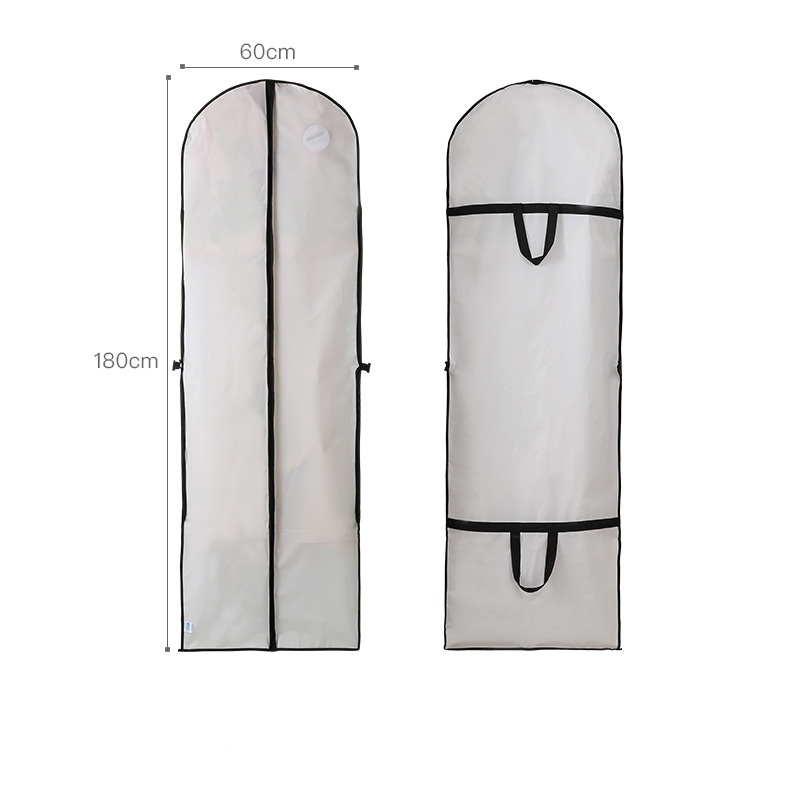 Μεγάλη λευκή τσάντα αποθήκευσης ρούχων βιοδιασπώμενη κοστουμιού με κρεμαστή τσέπη, αναδιπλούμενη τσάντα νυφικού