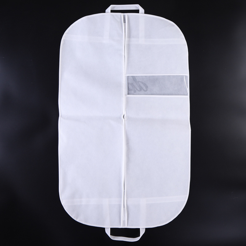 λευκό κομποστοποιήσιμο παράθυρο διαφανές μικρό κάλυμμα κοστουμιού τσάντας ενδυμάτων για αποθήκευση κρεμασμένο προσαρμοσμένο λογότυπο με μη υφασμένο