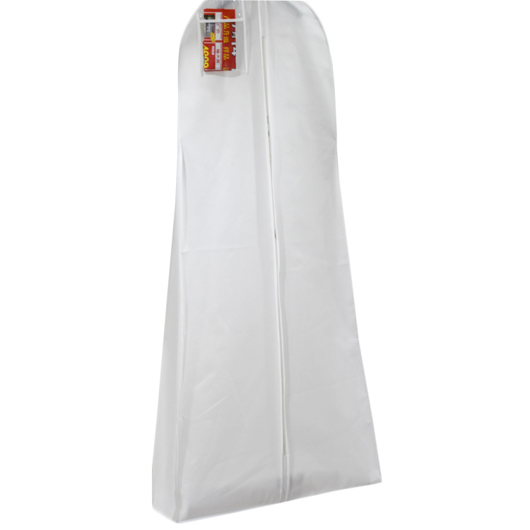Προσαρμοσμένο λογότυπο με τυπωμένο λευκό 600 denier αναπνεύσιμο μη υφαντό νυφικό μακρύ φόρεμα τσάντα ενδυμάτων κάλυμμα νυφικού